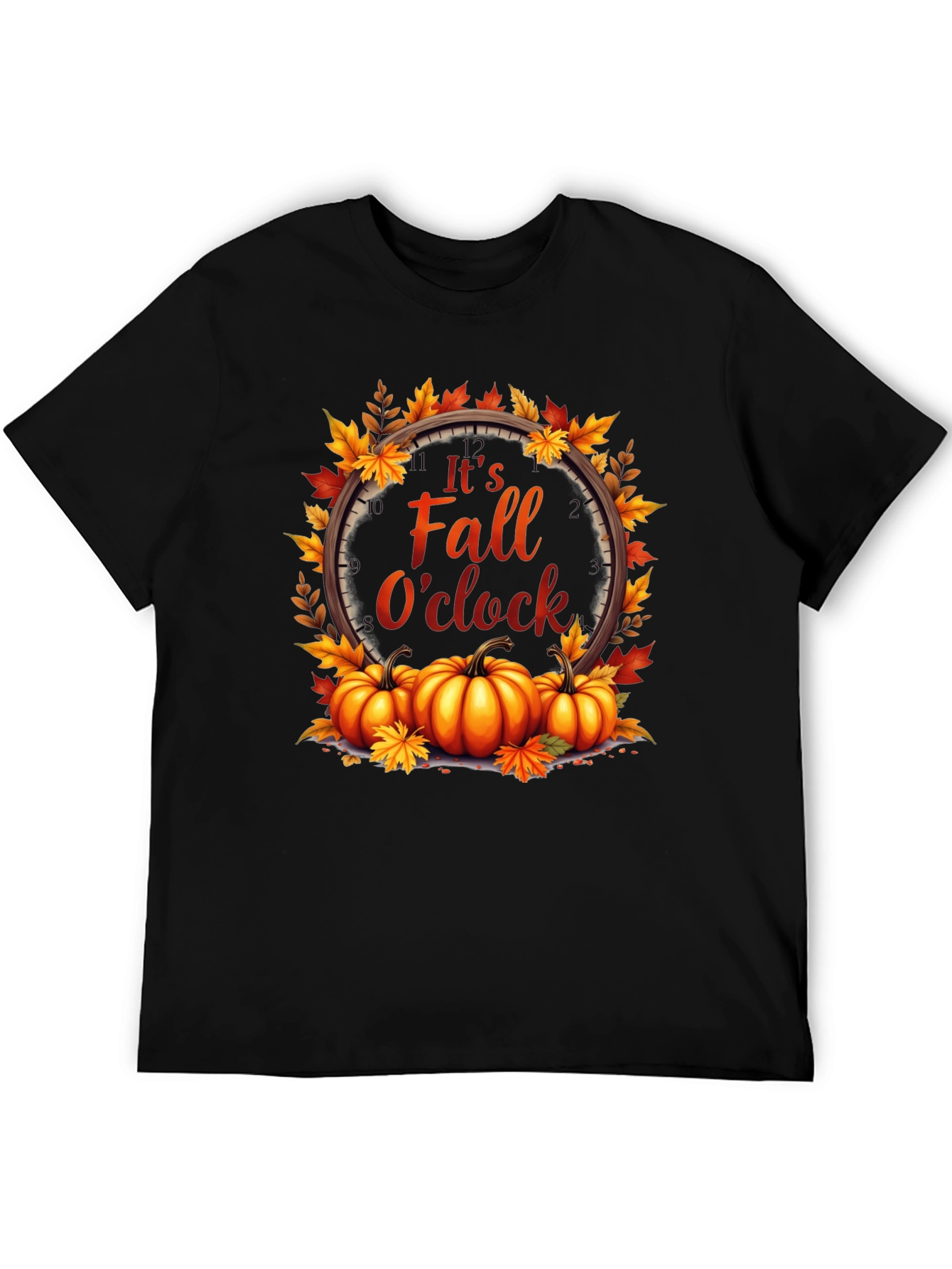 Fall OClock T-Shirt - Autumn Harvest Design