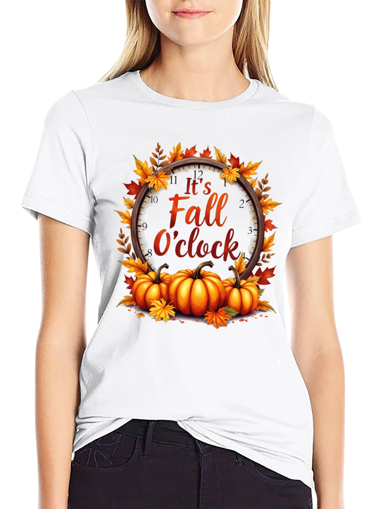 Fall OClock T-Shirt - Autumn Harvest Design