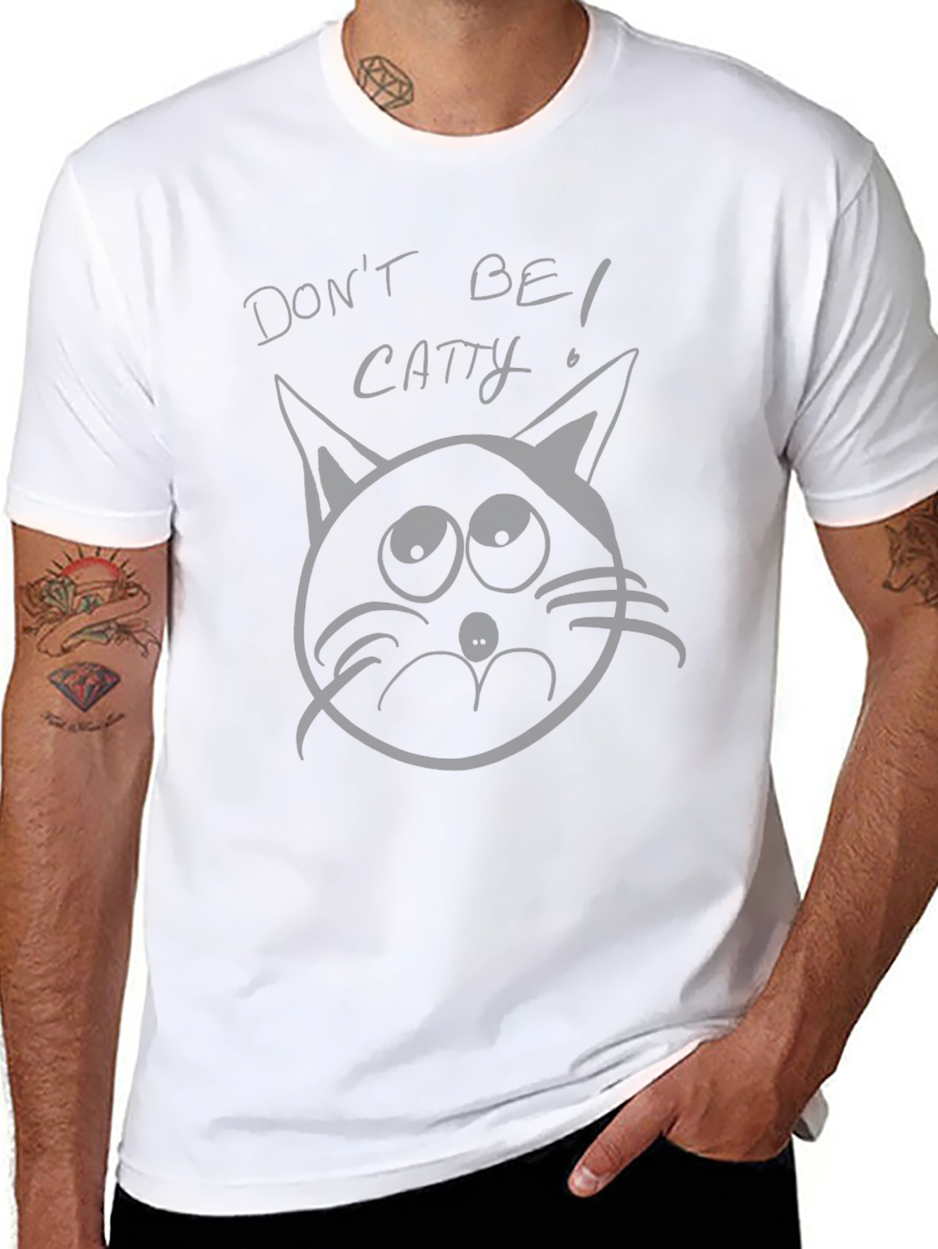 Dont Be Catty Black Graphic T-Shirt