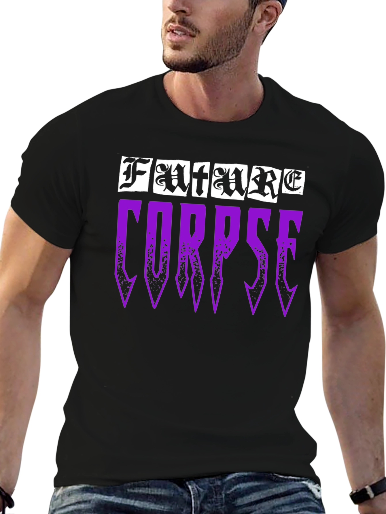 Future Corpse Graphic Print Black T-Shirt