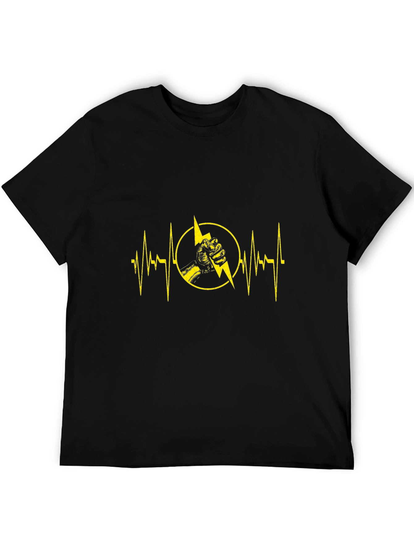 Electric Heartbeat Graphic Tee - Black