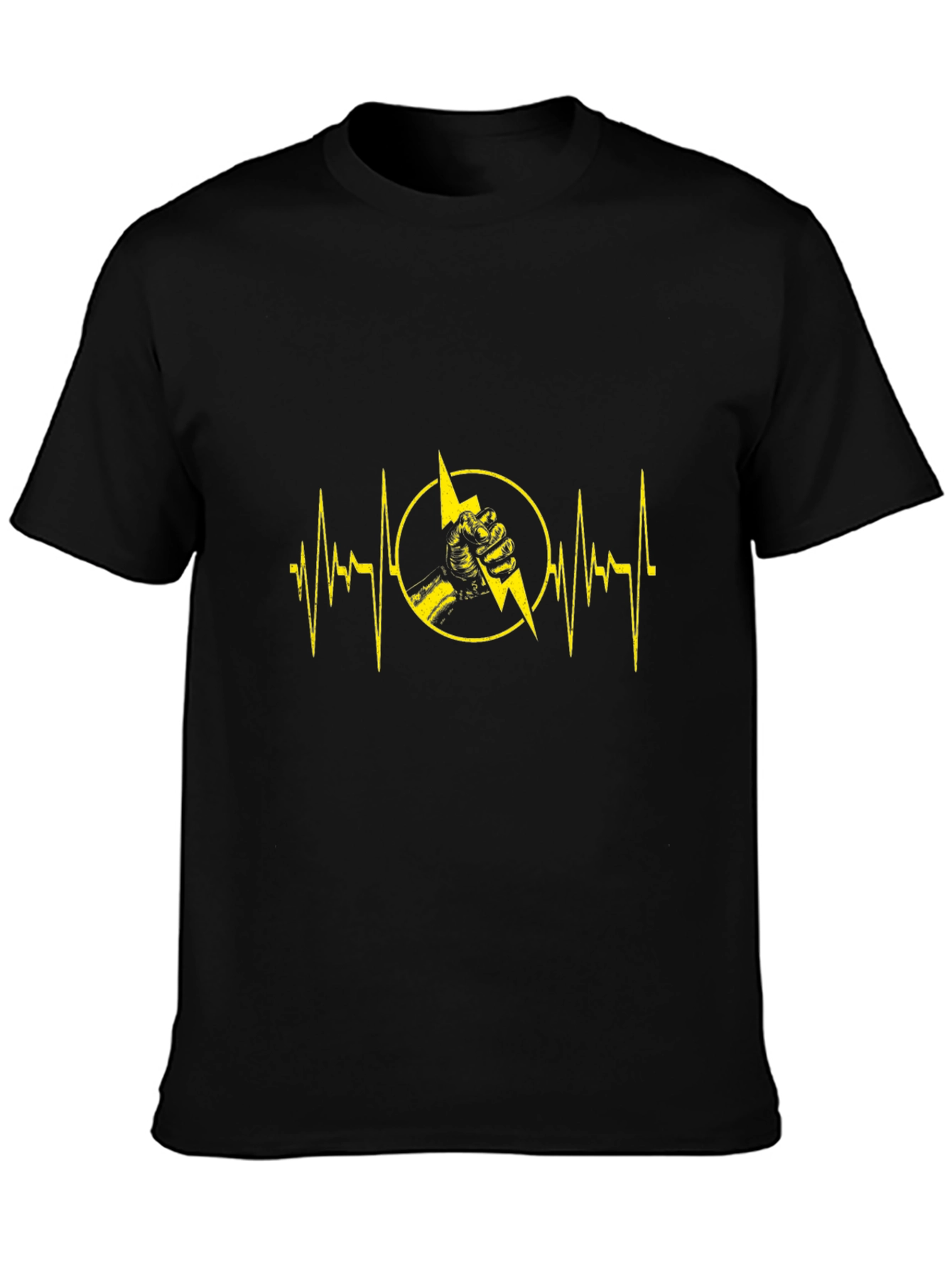 Electric Heartbeat Graphic Tee - Black