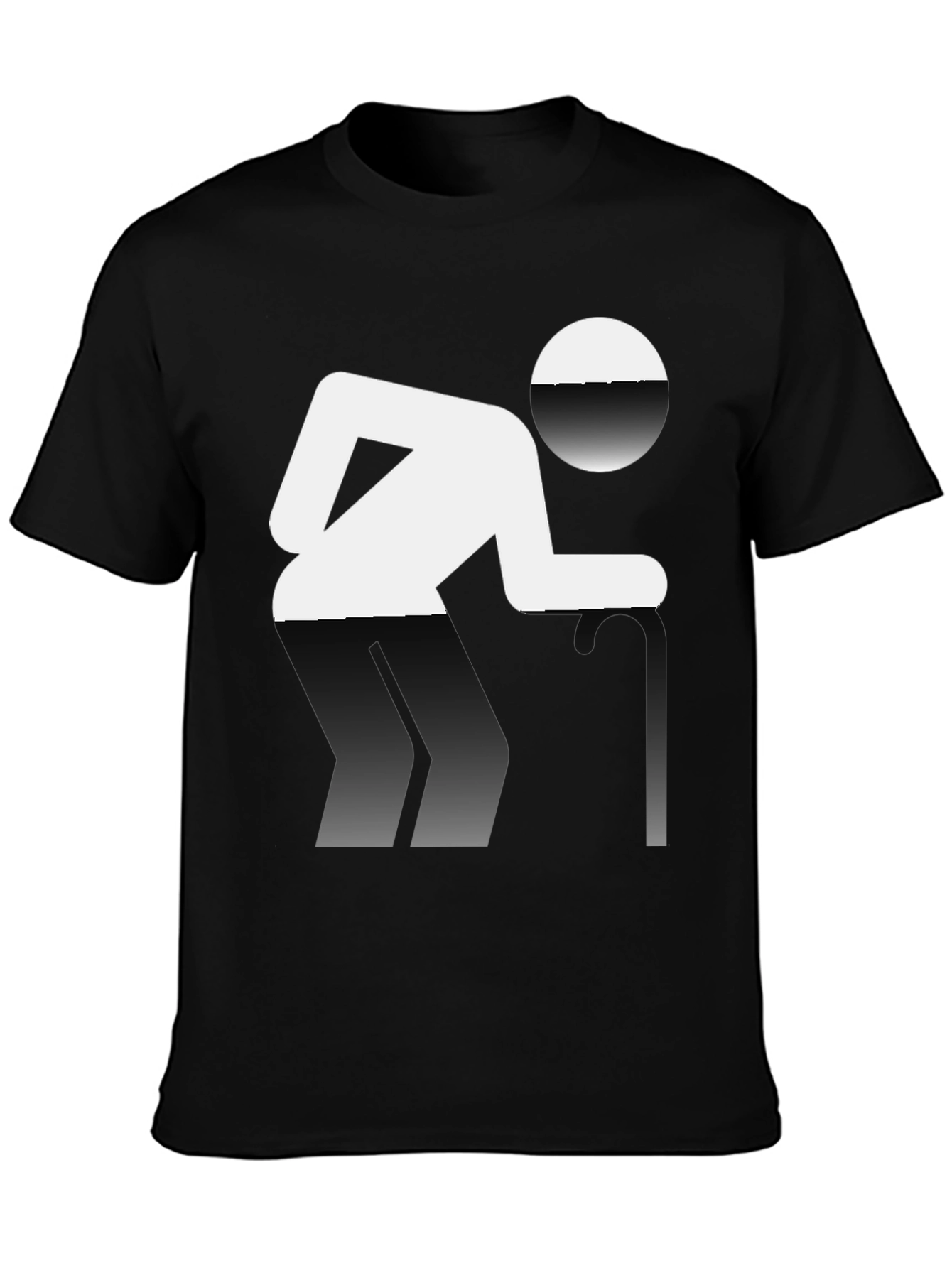 Novelty T-Shirt: Funny Pictogram Design Black Cotton Tee