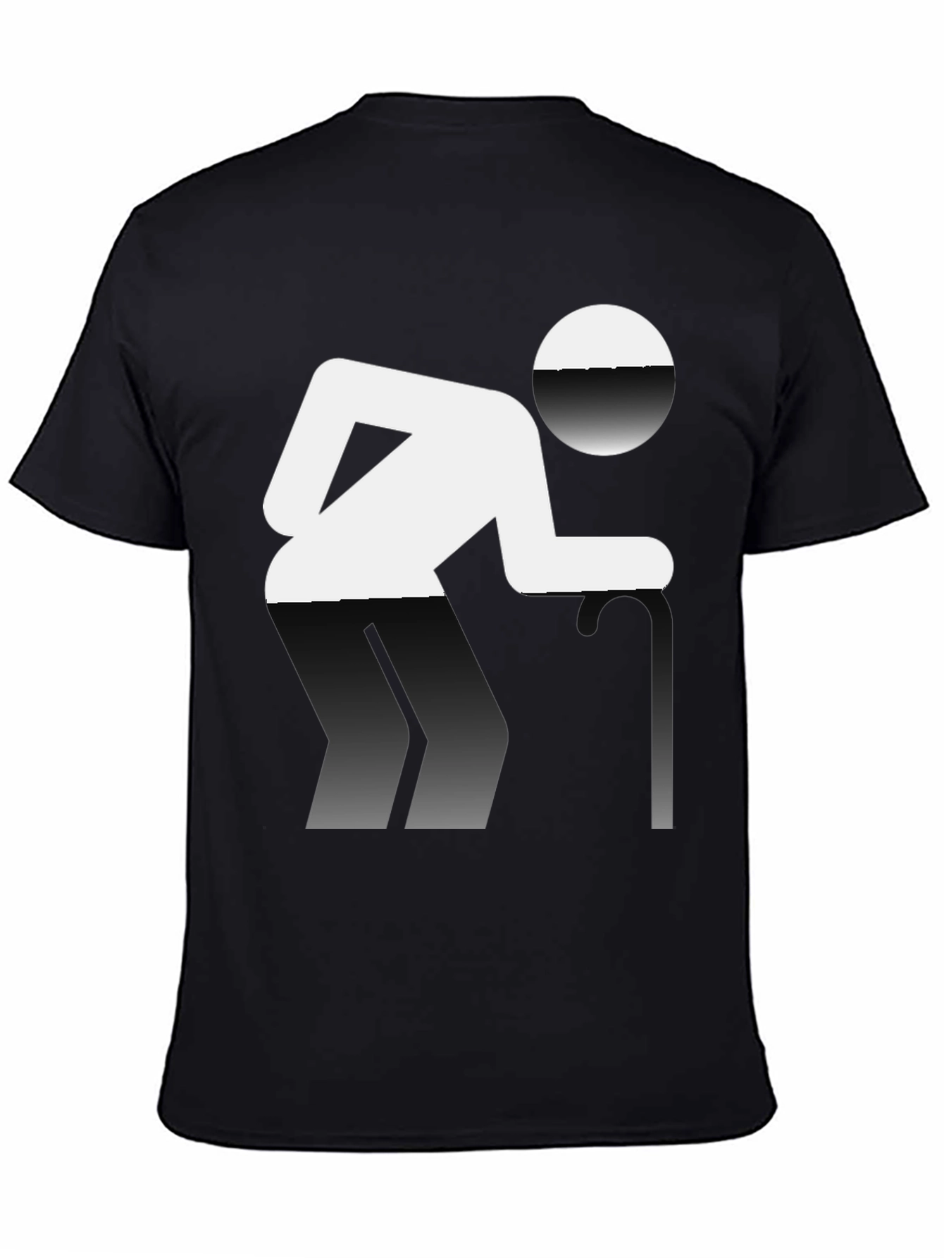 Novelty T-Shirt: Funny Pictogram Design Black Cotton Tee