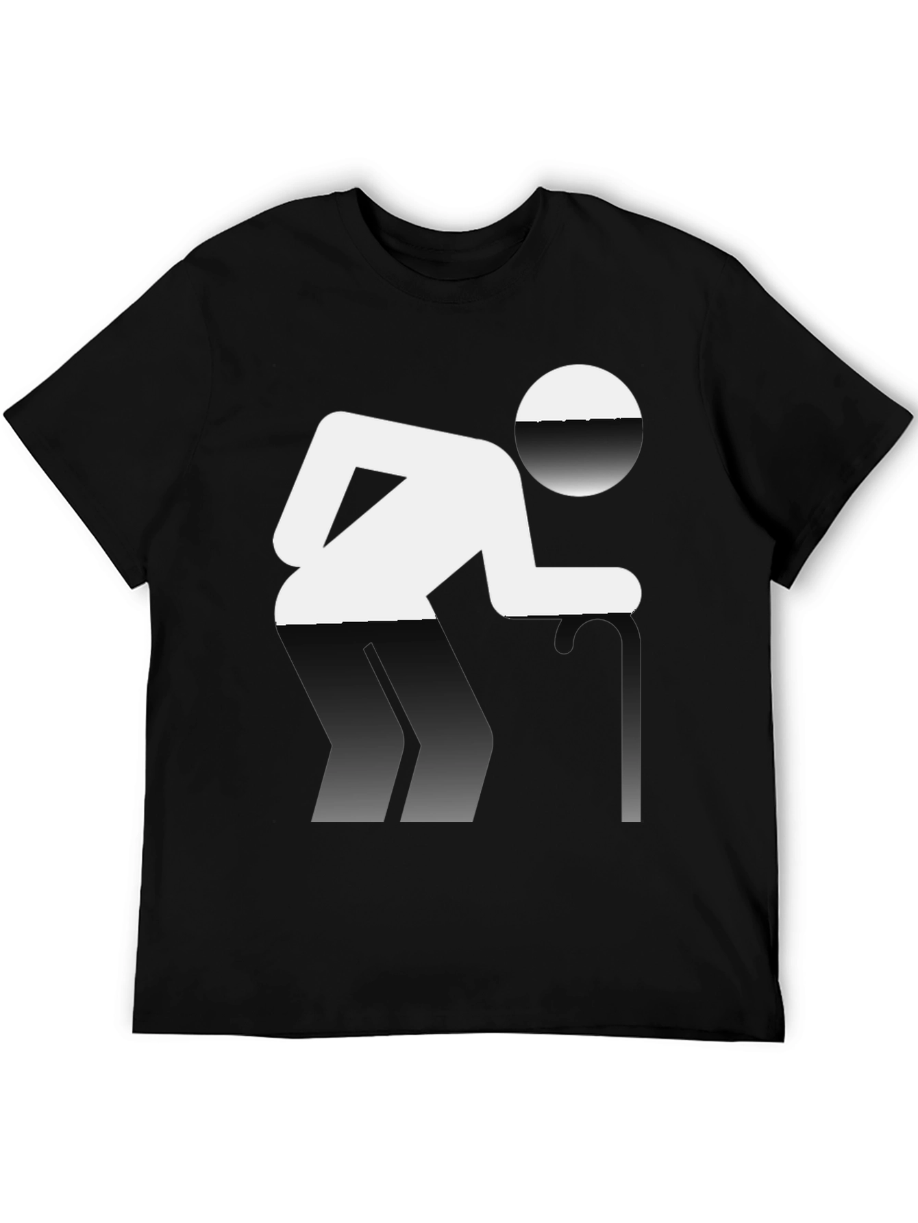 Novelty T-Shirt: Funny Pictogram Design Black Cotton Tee