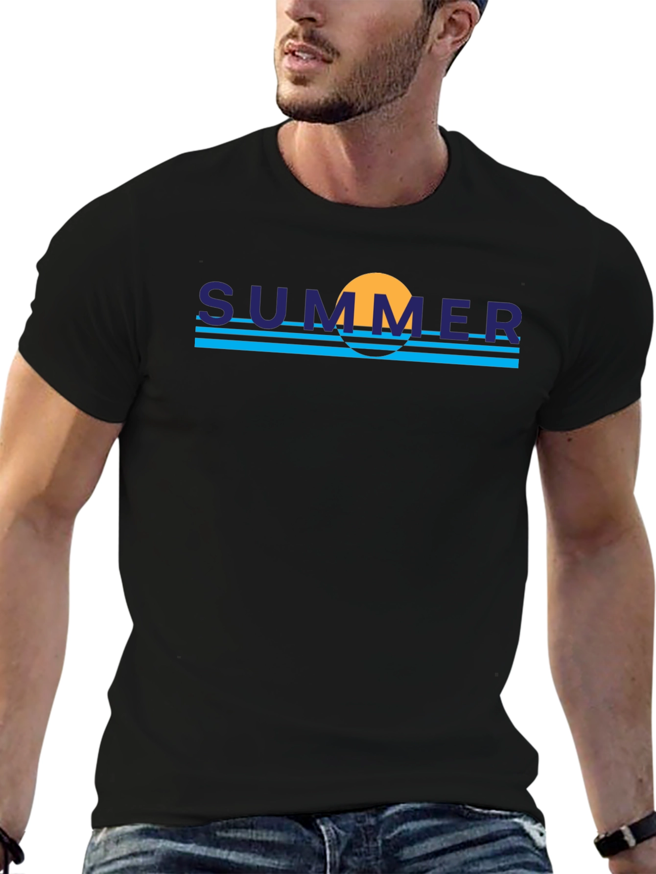 Summer Vibe Graphic Tee - Trendy Black T-Shirt