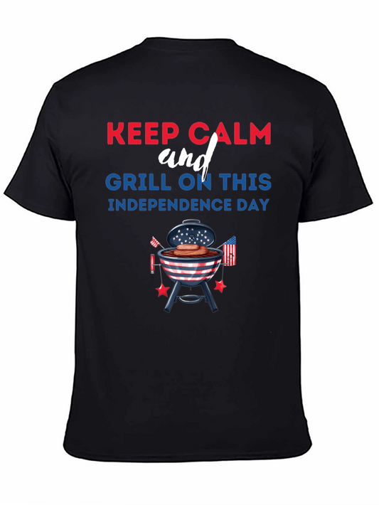 Keep Calm Grill On Independence Day T-Shirt