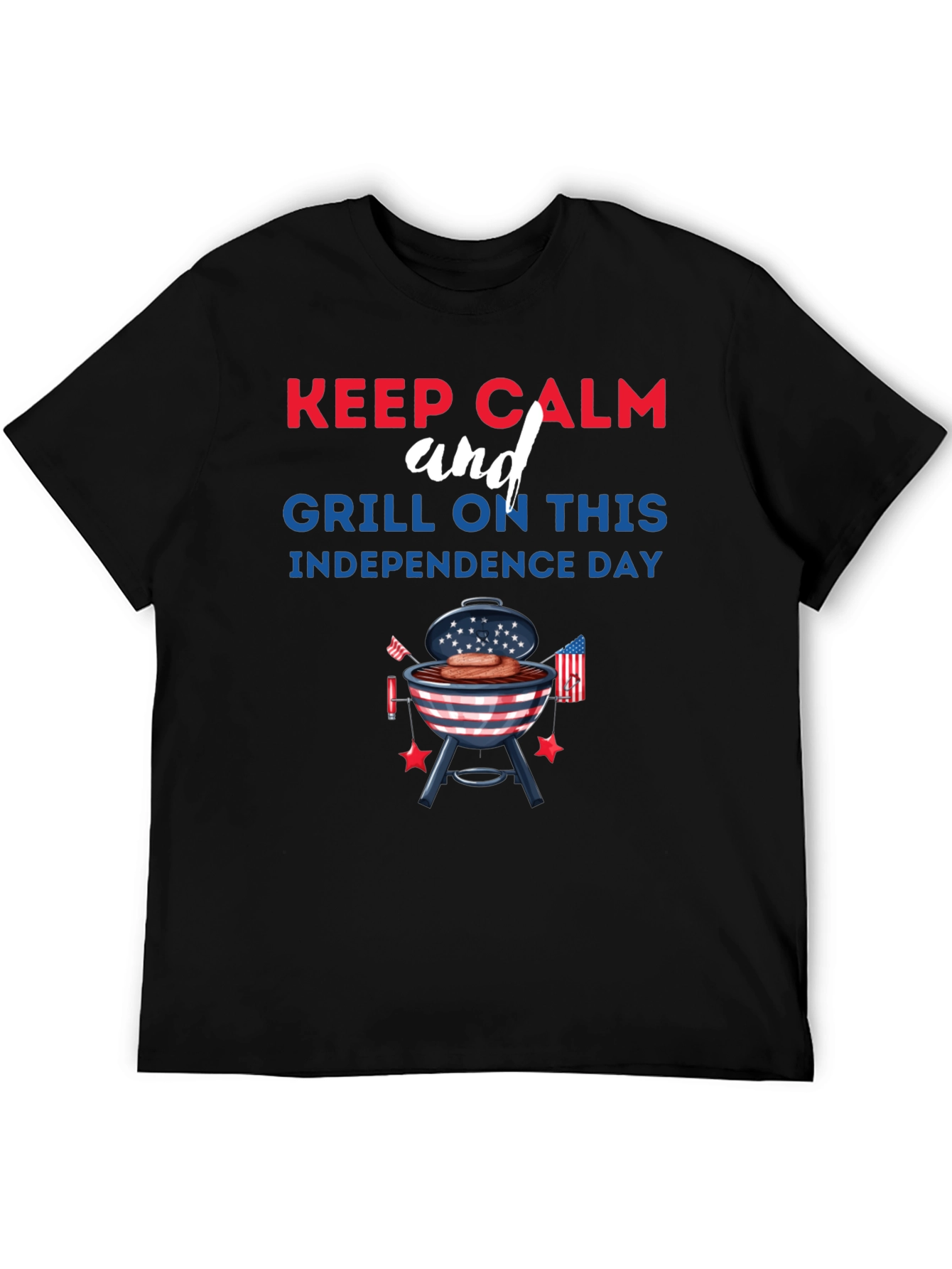Keep Calm Grill On Independence Day T-Shirt