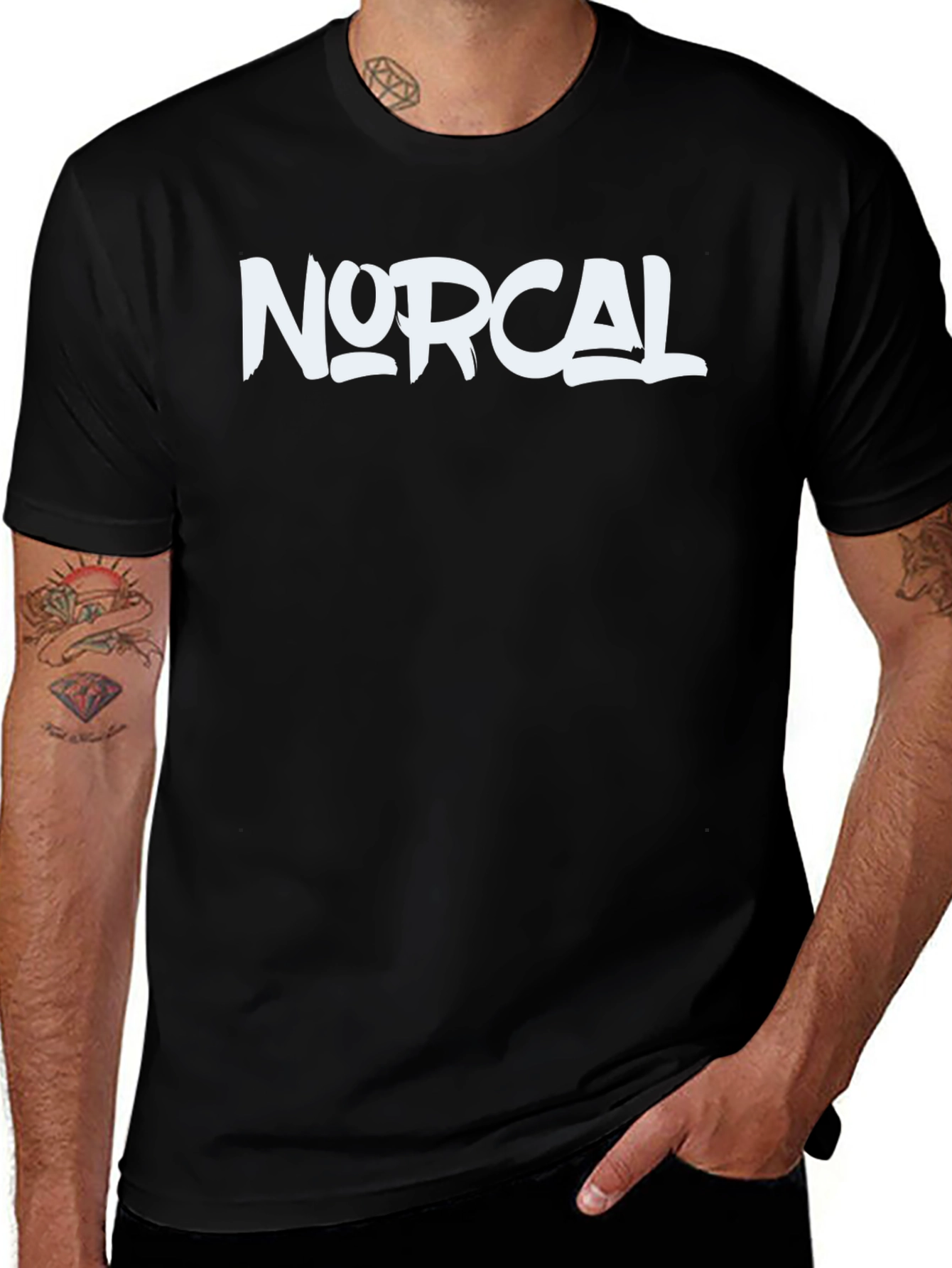 NorCal Graphic Tee - Black Cotton Crew Neck