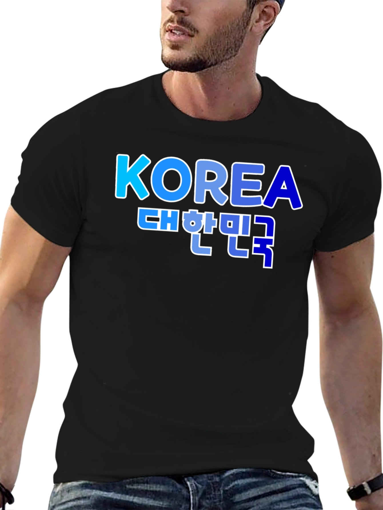 Korea T-Shirt - Black Tee with Vibrant Graphic