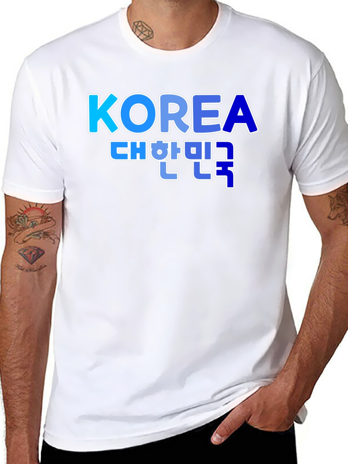 Korea T-Shirt - Black Tee with Vibrant Graphic