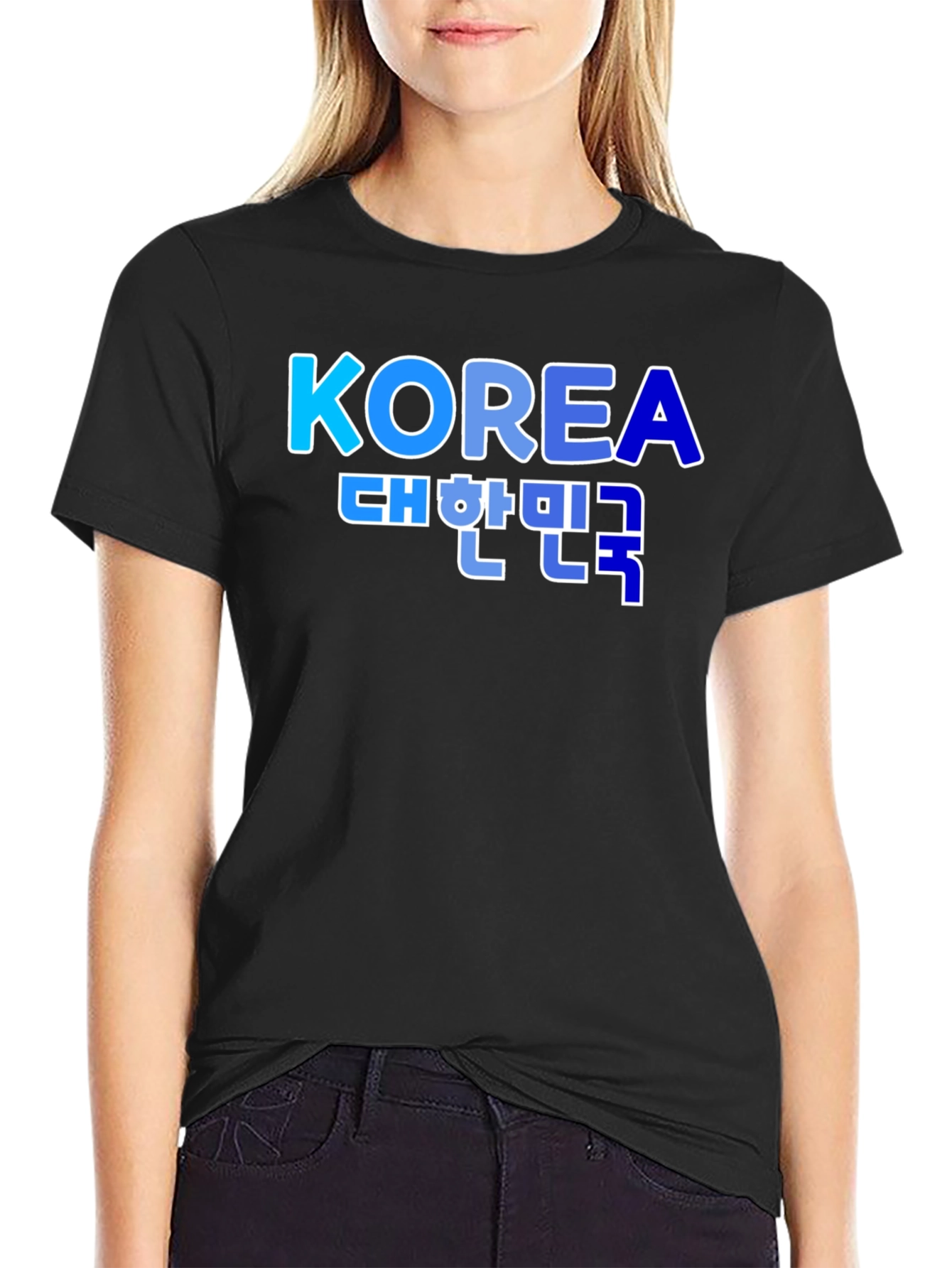 Korea T-Shirt - Black Tee with Vibrant Graphic