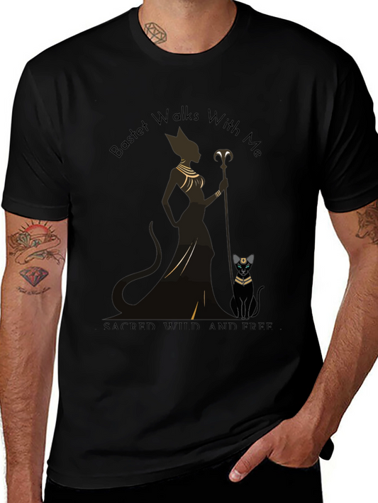 Bastet Cat Graphic Tee - Sacred Wild & Free