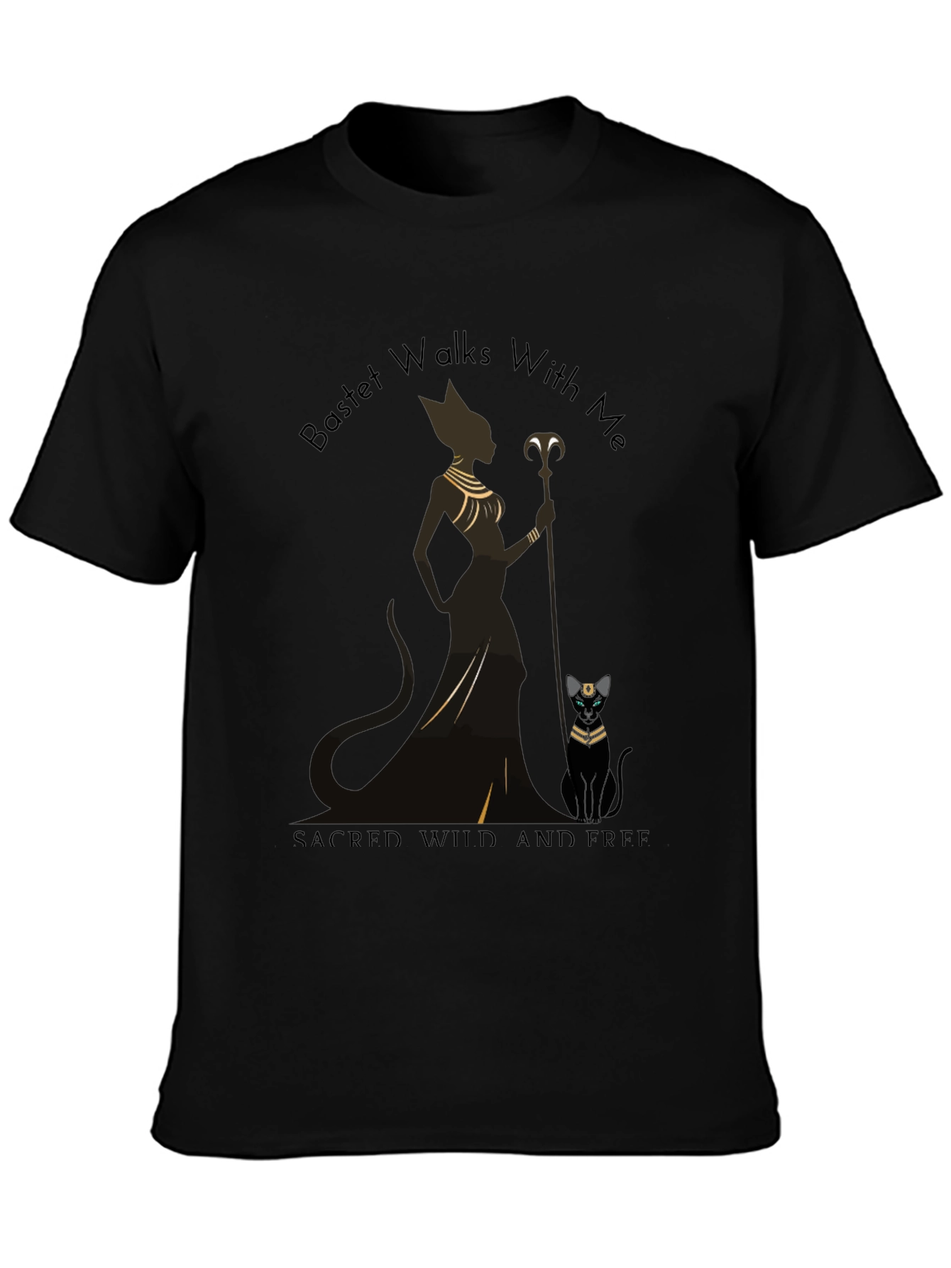 Bastet Cat Graphic Tee - Sacred Wild & Free