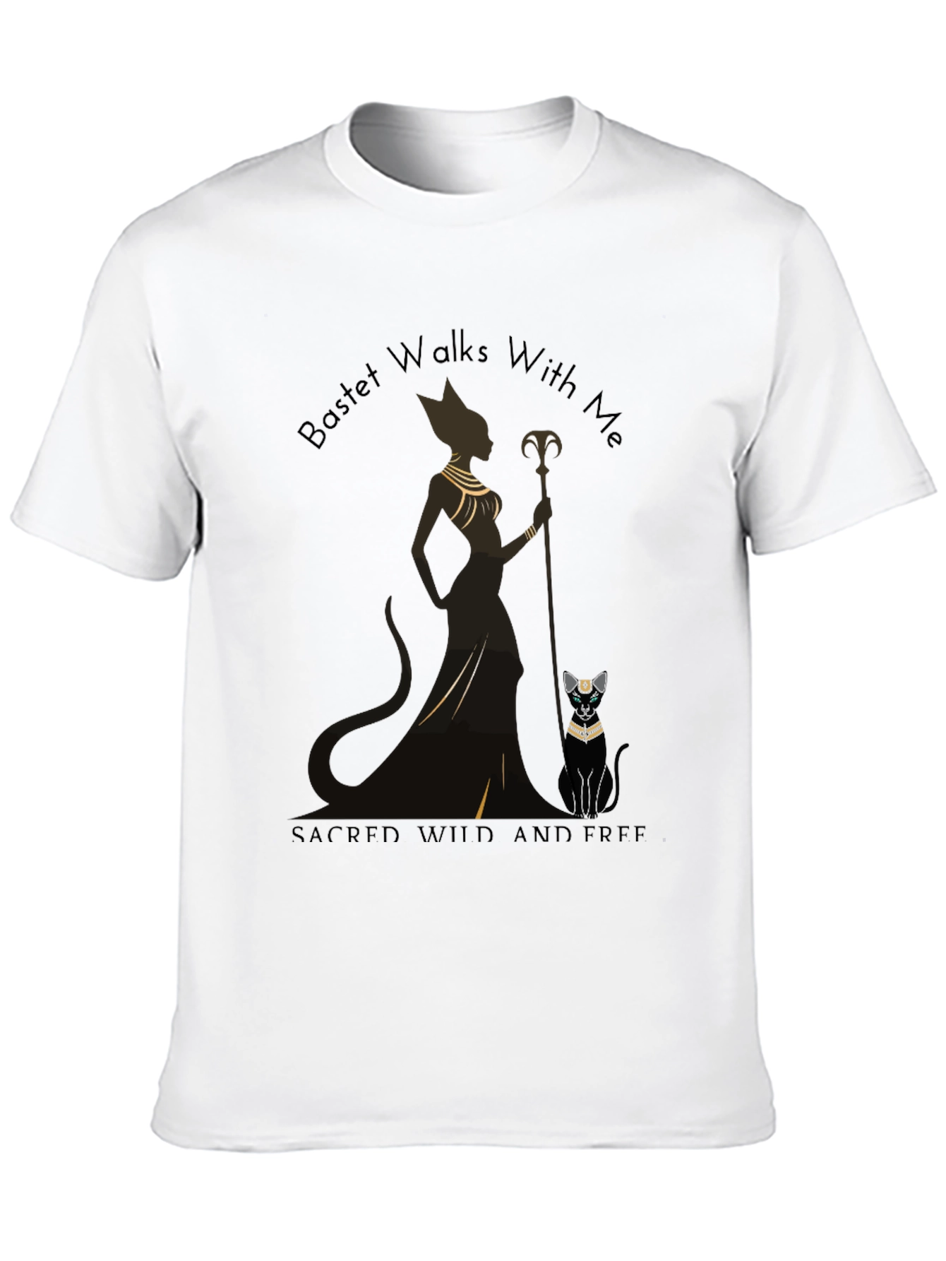 Bastet Cat Graphic Tee - Sacred Wild & Free
