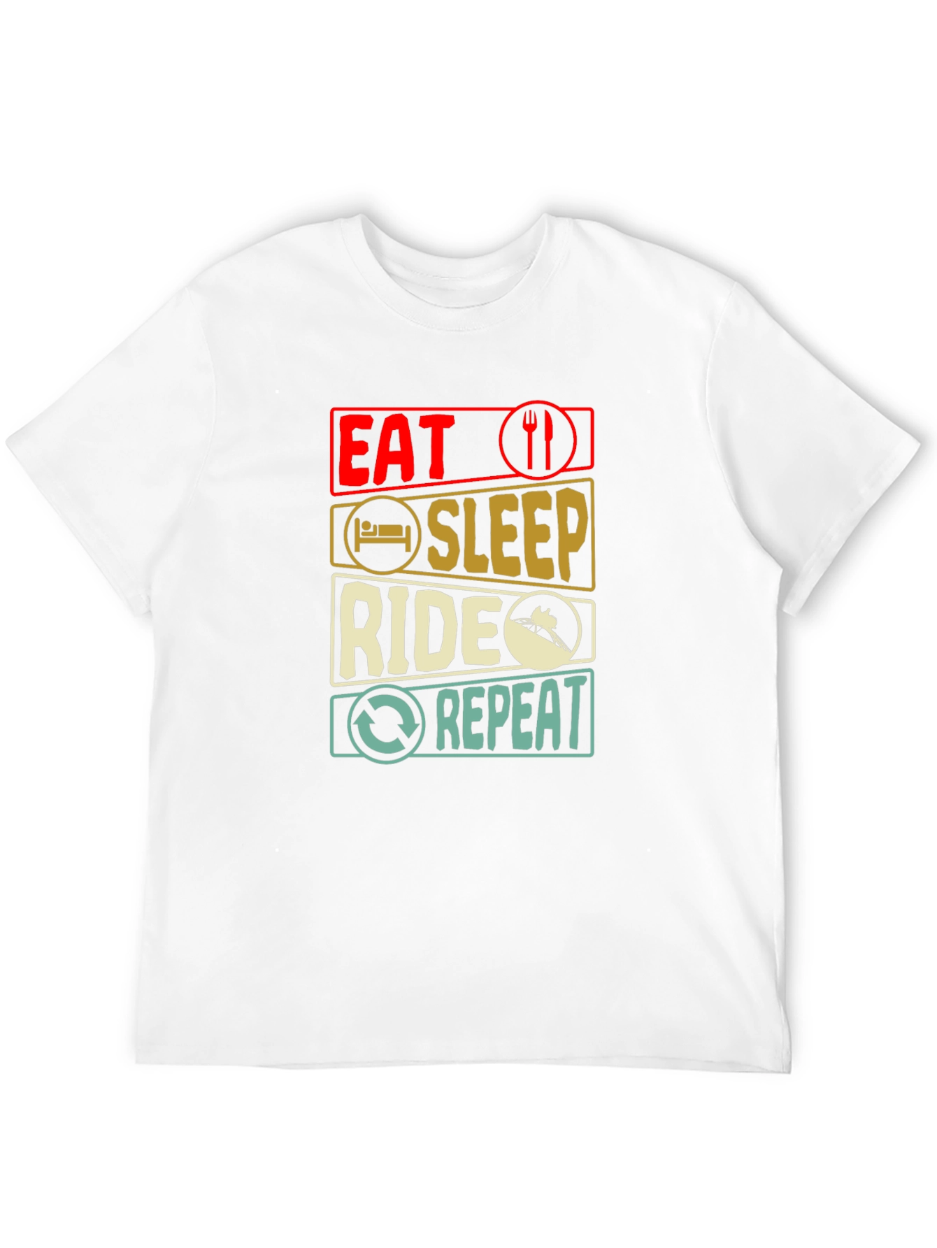 Eat Sleep Ride Repeat T-Shirt - Black Cotton Tee