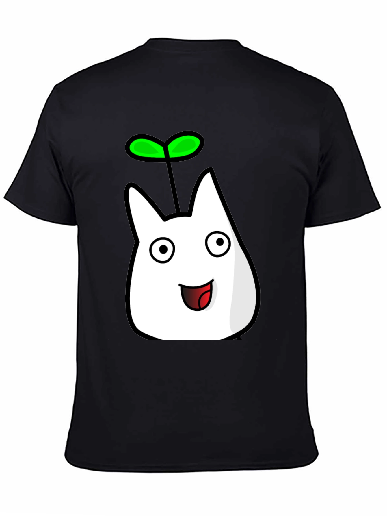 Cute Sprout Character Black T-Shirt