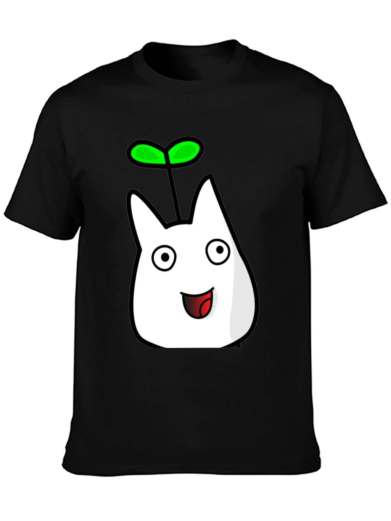 Cute Sprout Character Black T-Shirt