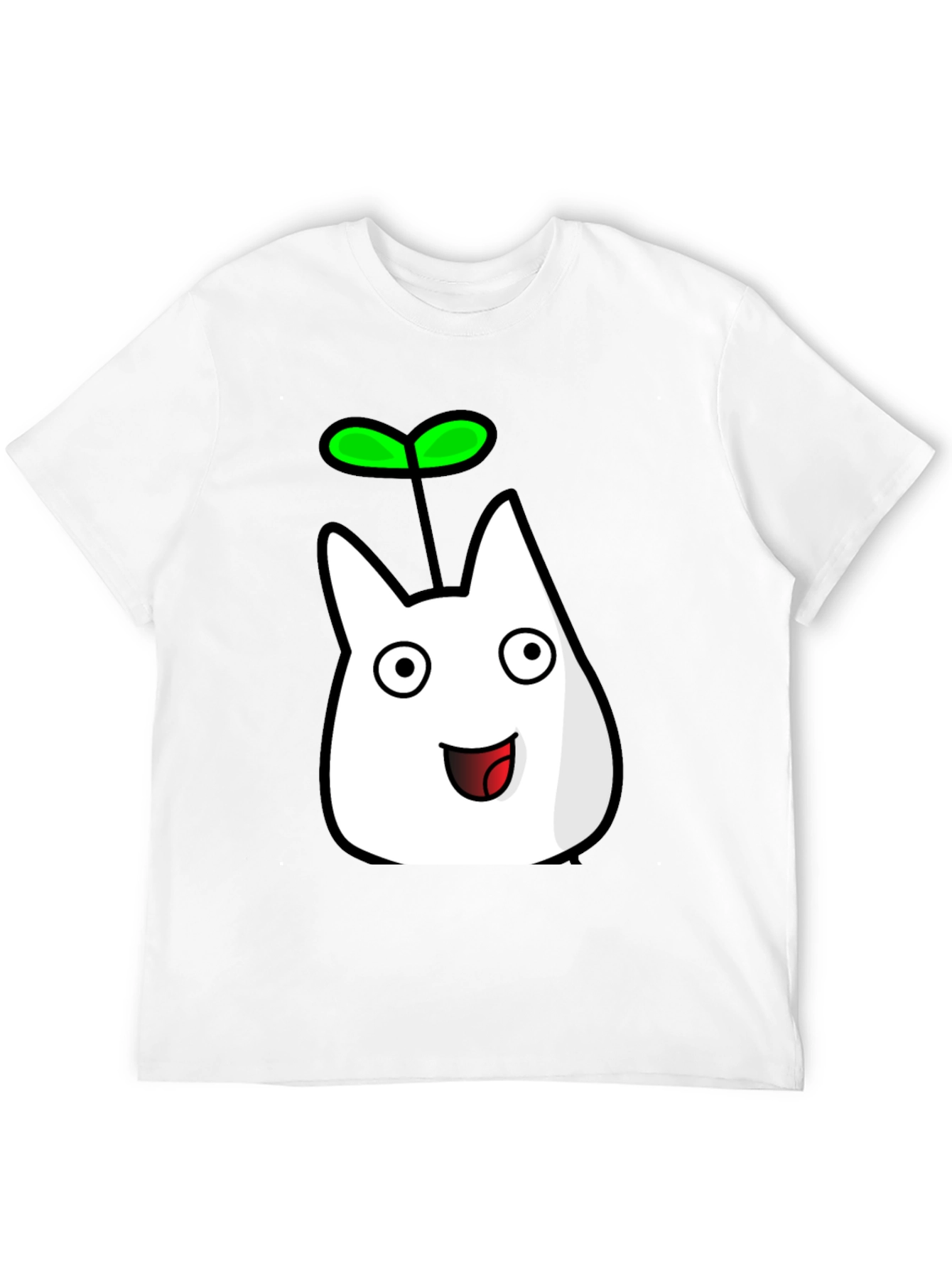 Cute Sprout Character Black T-Shirt