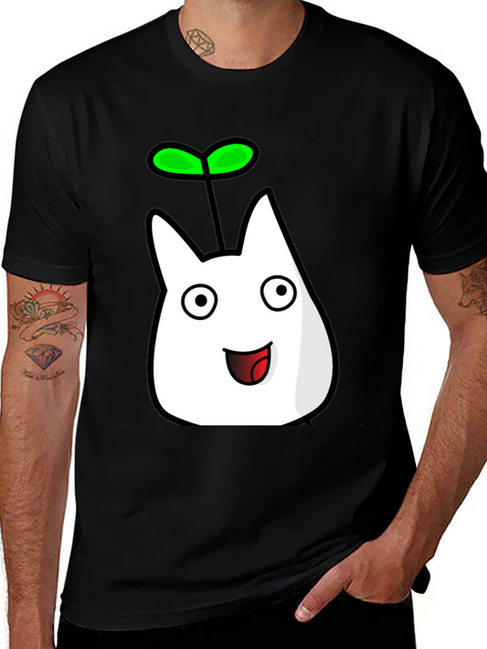 Cute Sprout Character Black T-Shirt
