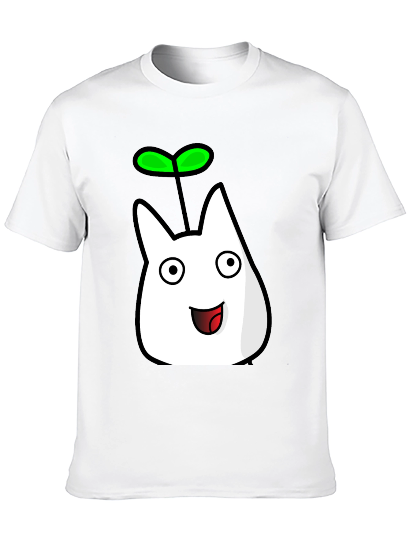 Cute Sprout Character Black T-Shirt