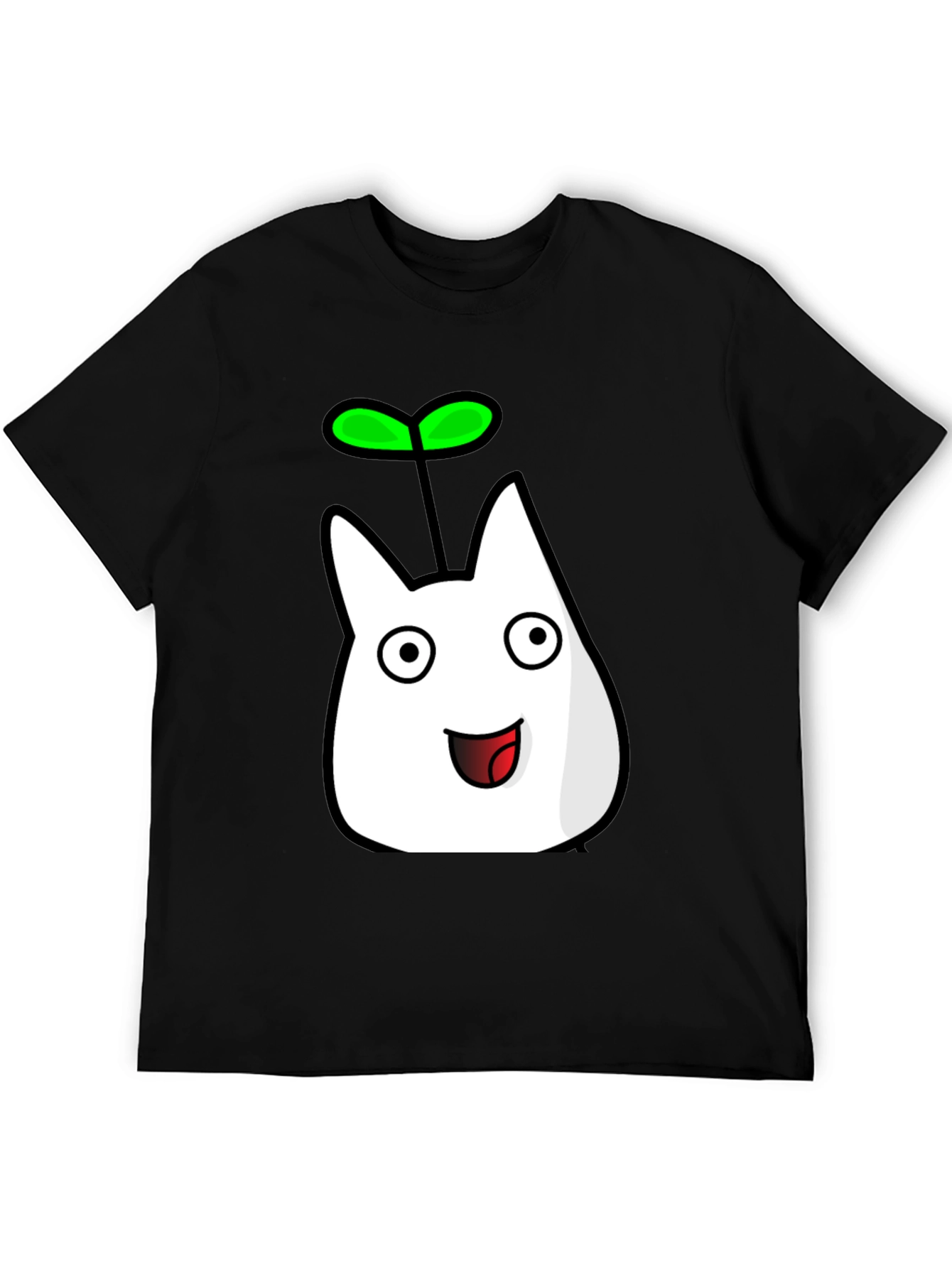 Cute Sprout Character Black T-Shirt