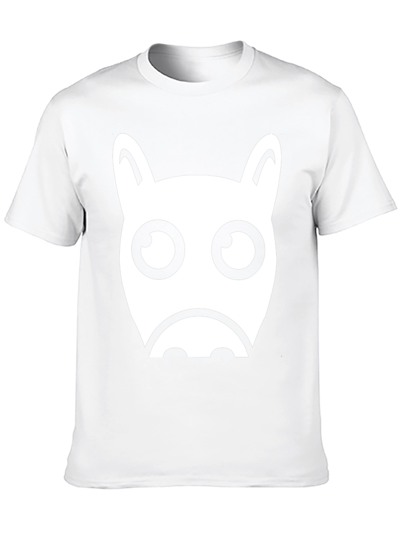 Funny Cartoon Animal Face Graphic Black T-Shirt