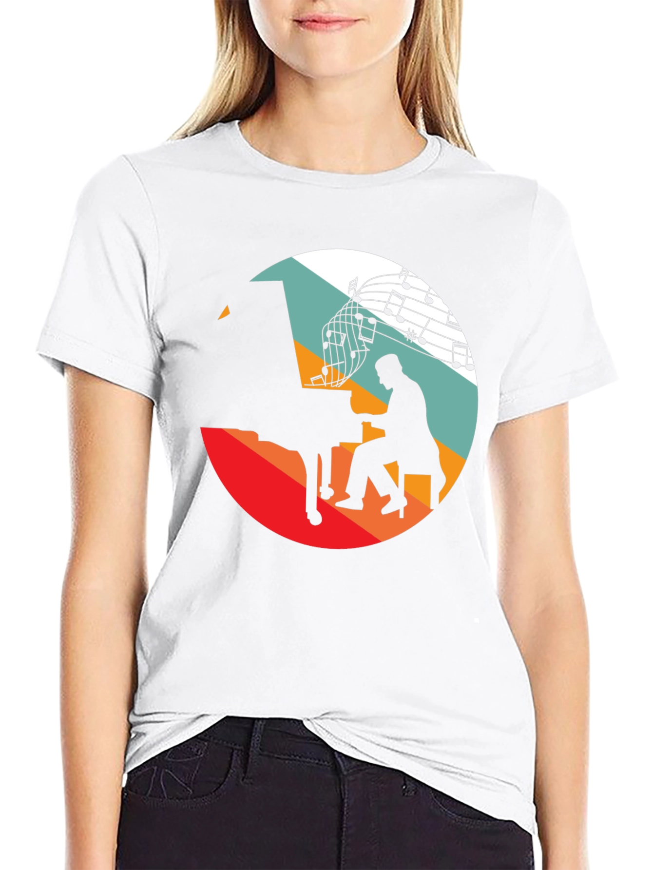 Retro Music Piano Player T-Shirt