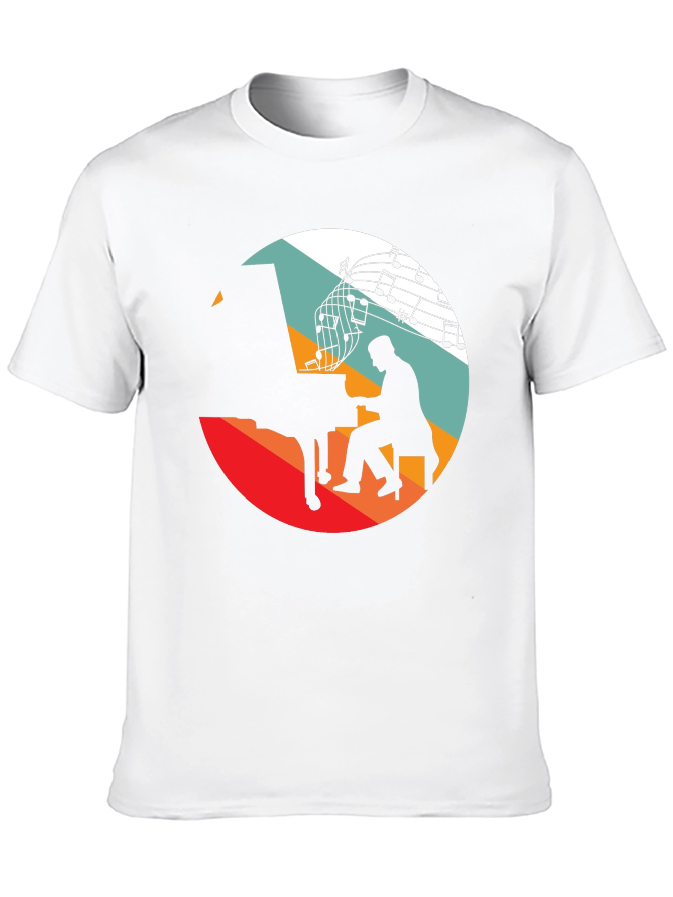 Retro Music Piano Player T-Shirt