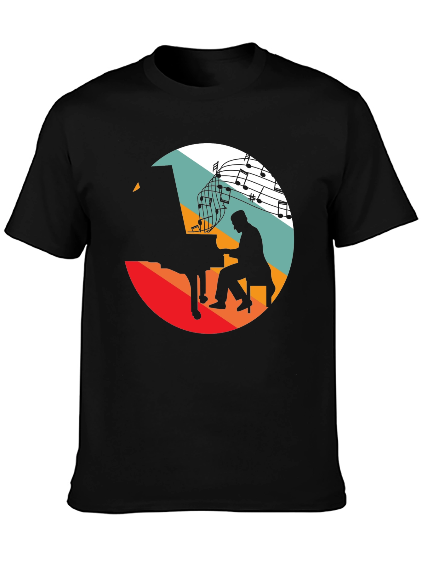 Retro Music Piano Player T-Shirt