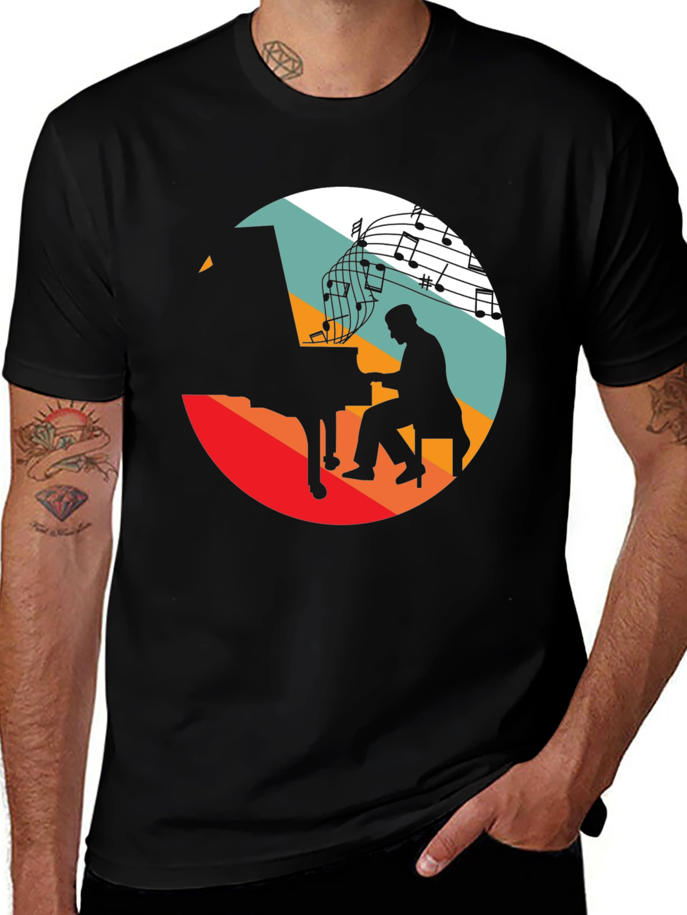 Retro Music Piano Player T-Shirt