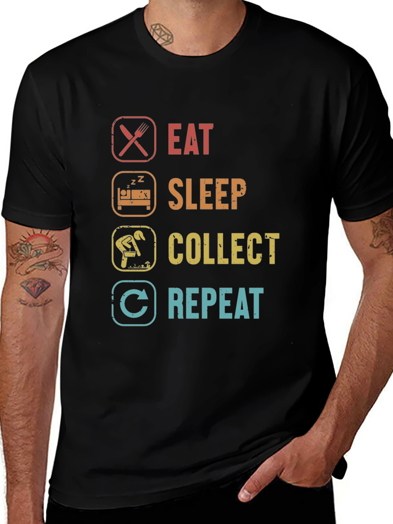 Eat Sleep Collect Repeat Funny Hobby T-Shirt