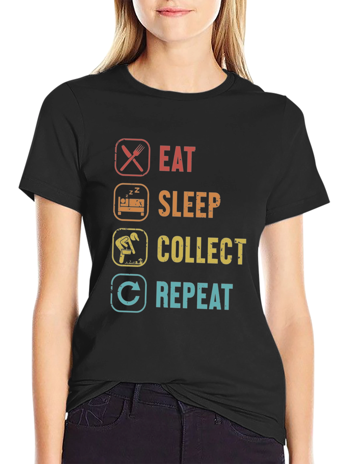 Eat Sleep Collect Repeat Funny Hobby T-Shirt