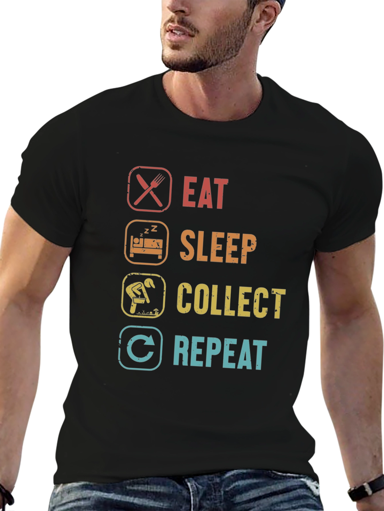 Eat Sleep Collect Repeat Funny Hobby T-Shirt