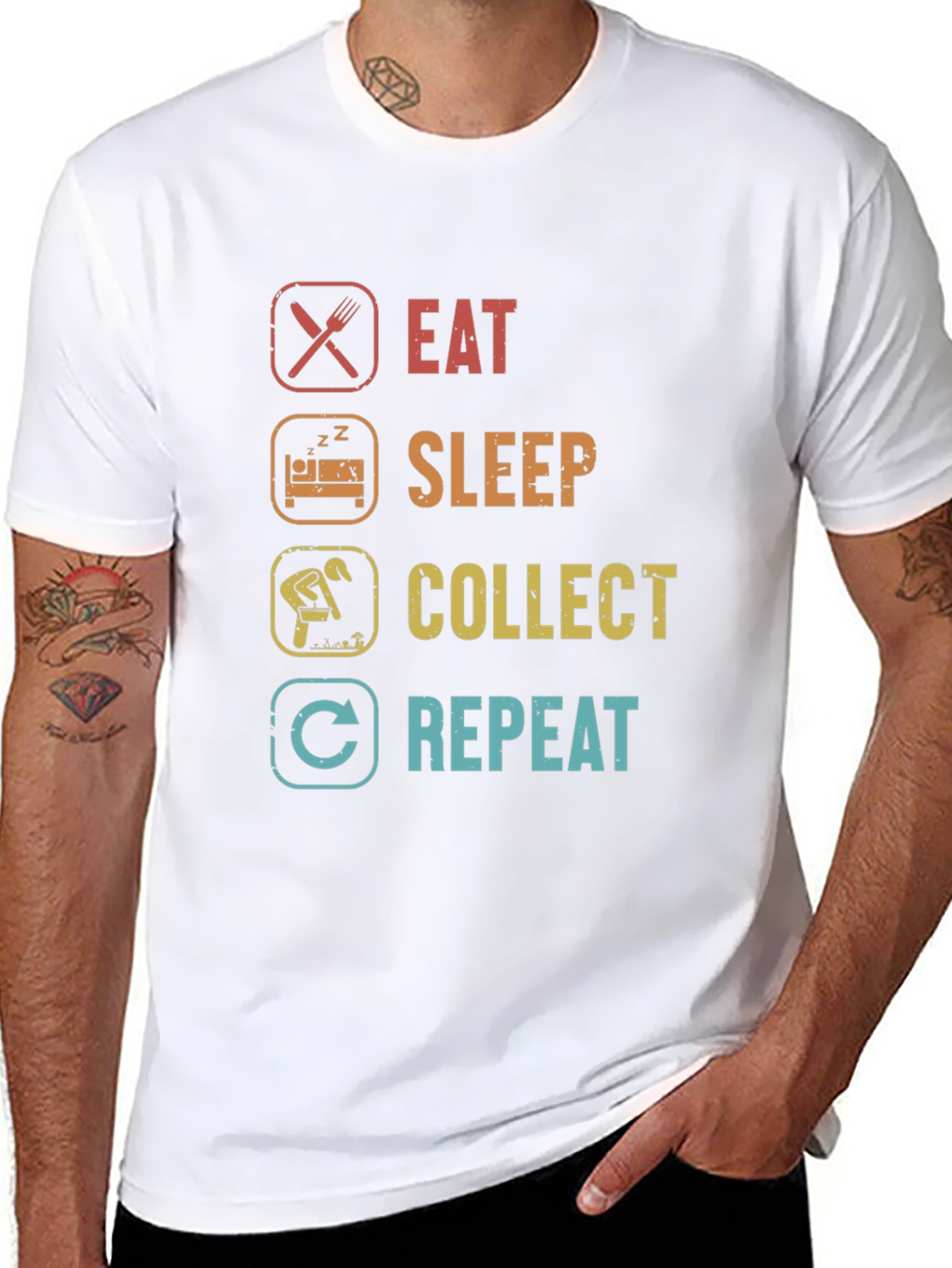 Eat Sleep Collect Repeat Funny Hobby T-Shirt
