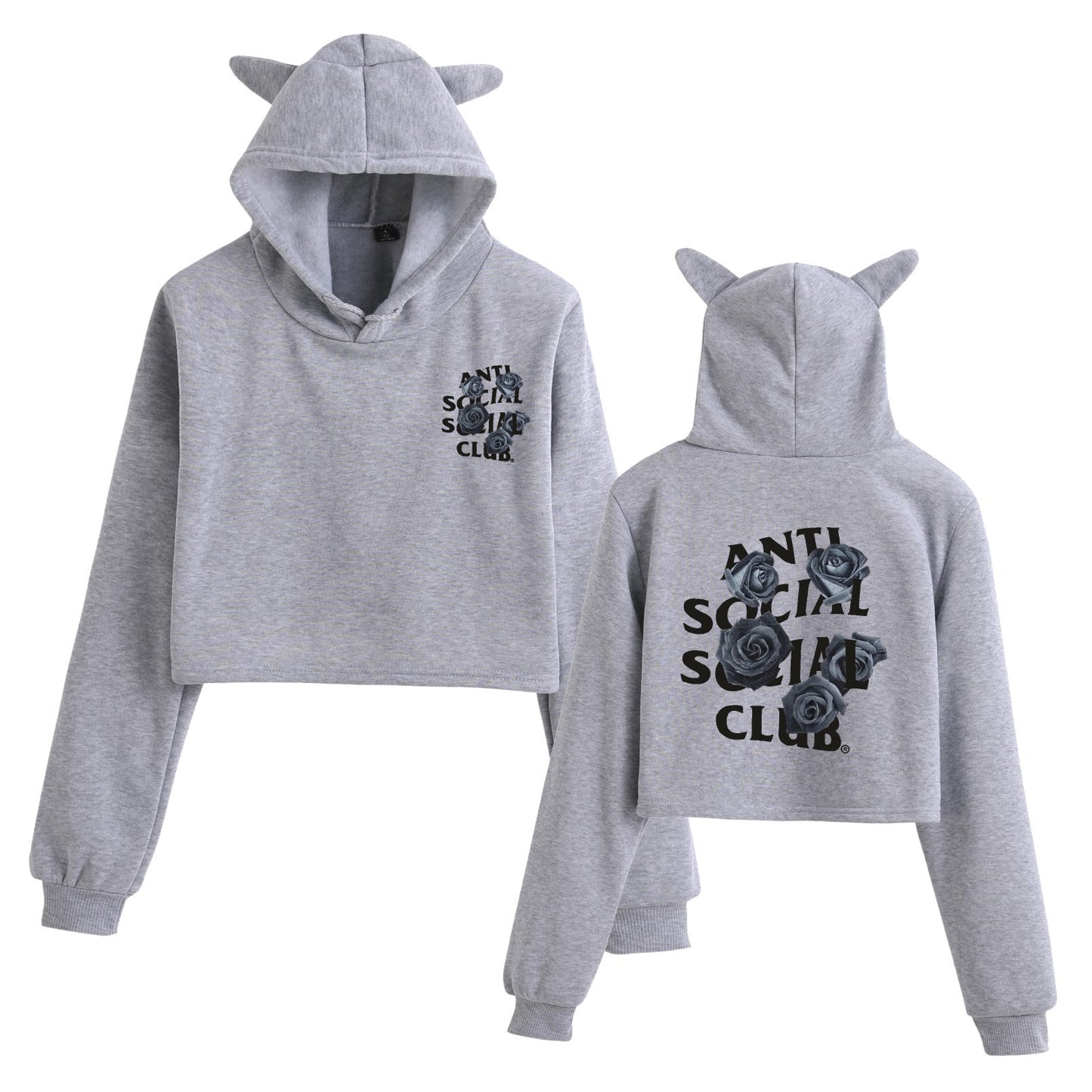 Anti Social Social Club Floral Print Student Creative Crop Top