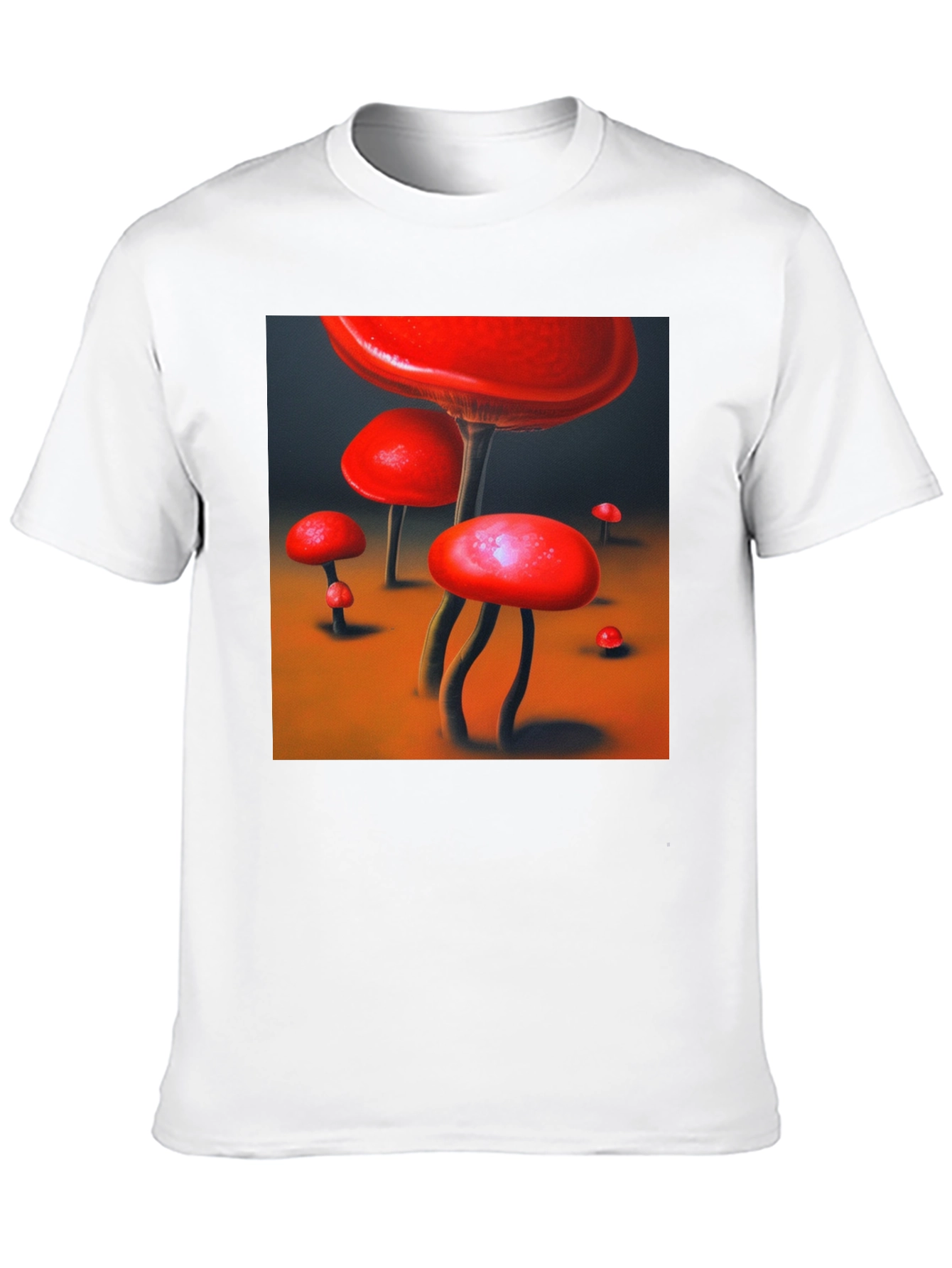 Red Mushroom Graphic Tee - Funky Nature Shirt