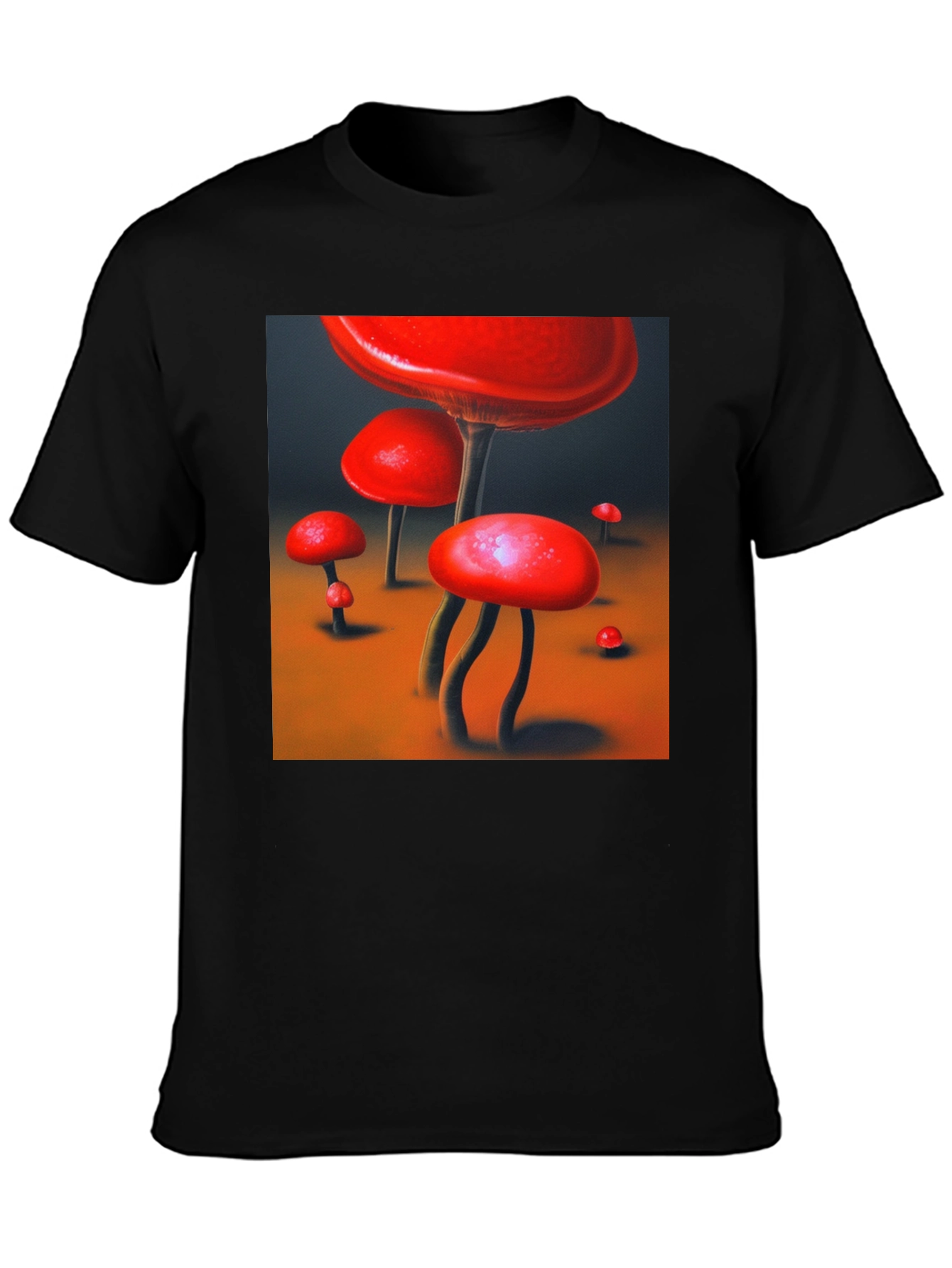 Red Mushroom Graphic Tee - Funky Nature Shirt
