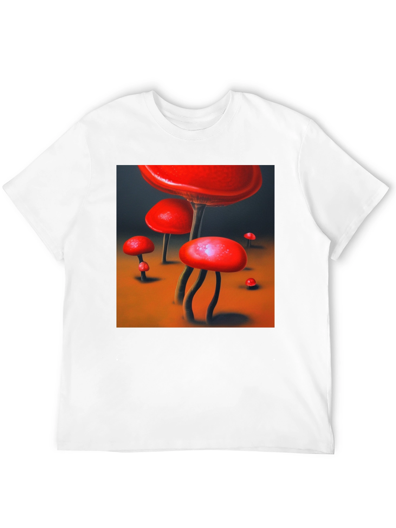 Red Mushroom Graphic Tee - Funky Nature Shirt