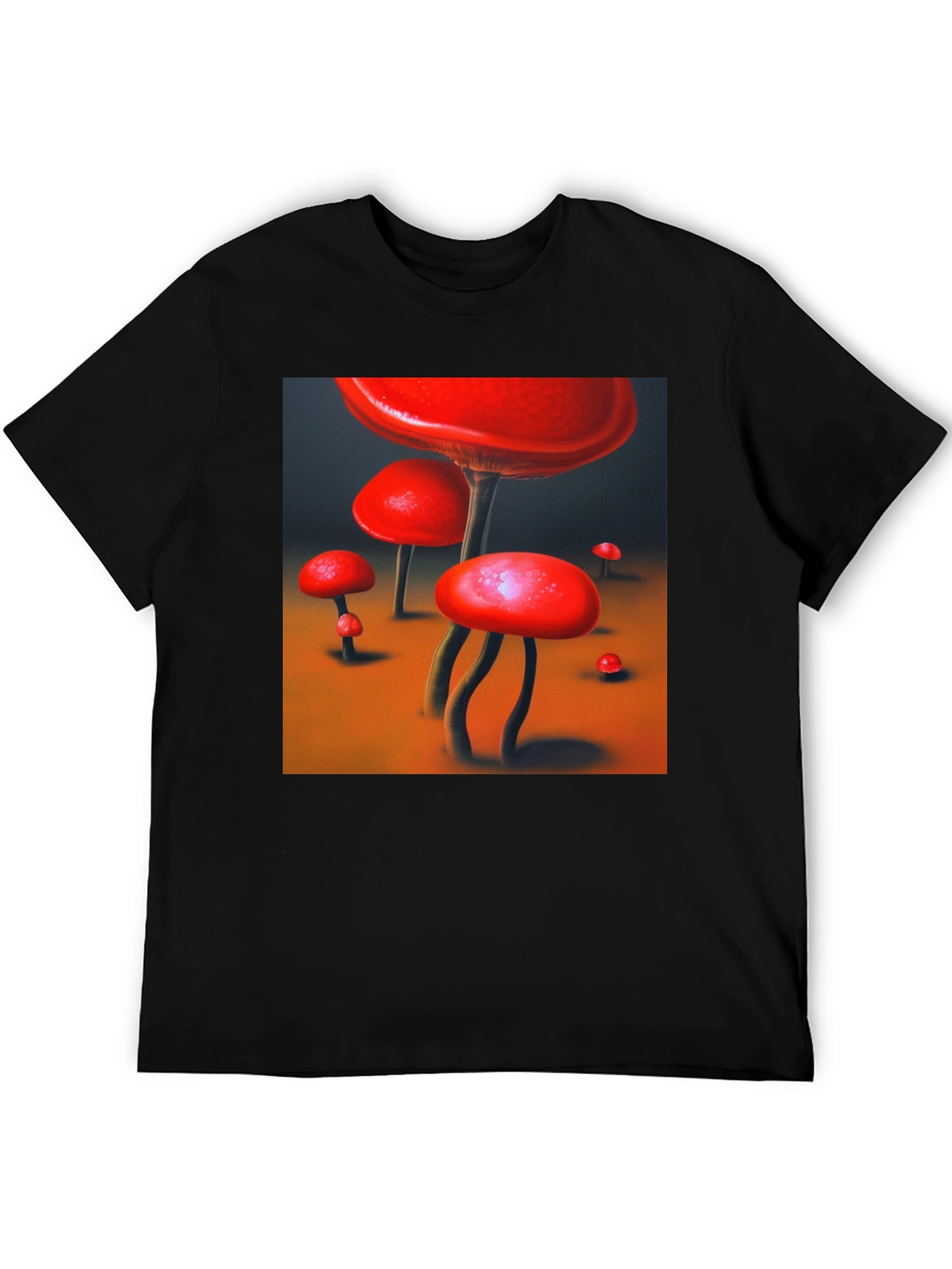 Red Mushroom Graphic Tee - Funky Nature Shirt