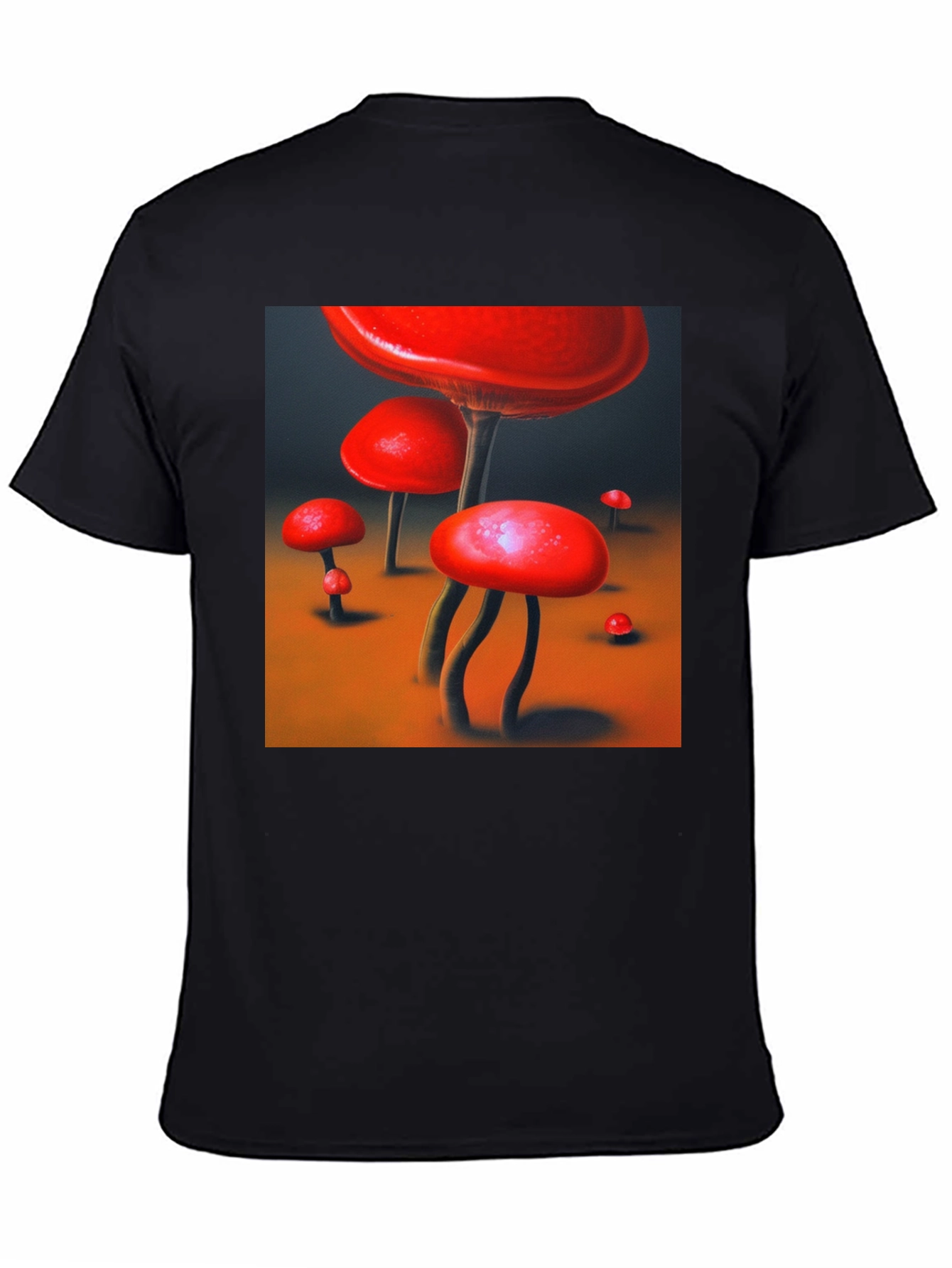 Red Mushroom Graphic Tee - Funky Nature Shirt