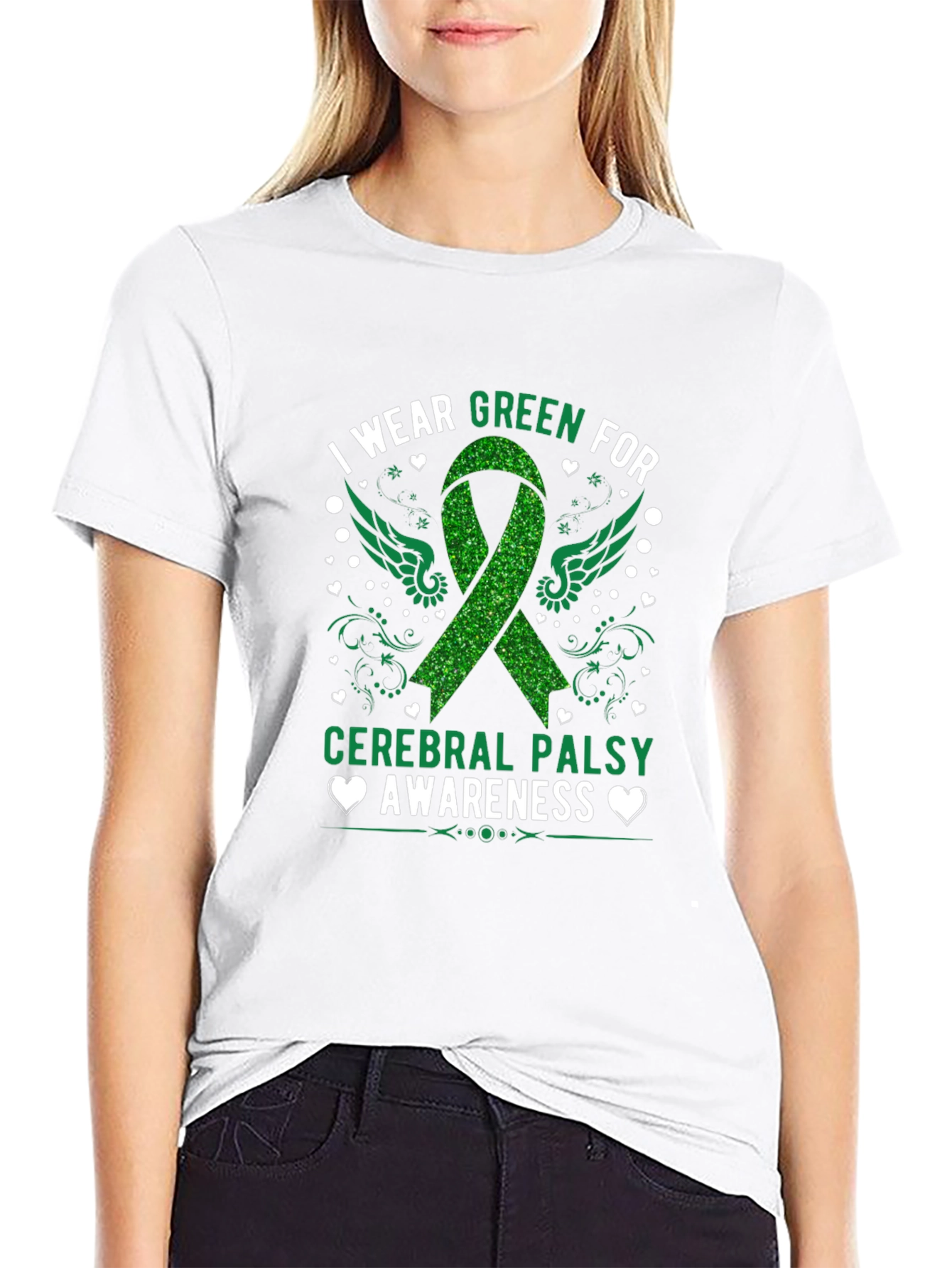 Cerebral Palsy Awareness Green Ribbon T-Shirt
