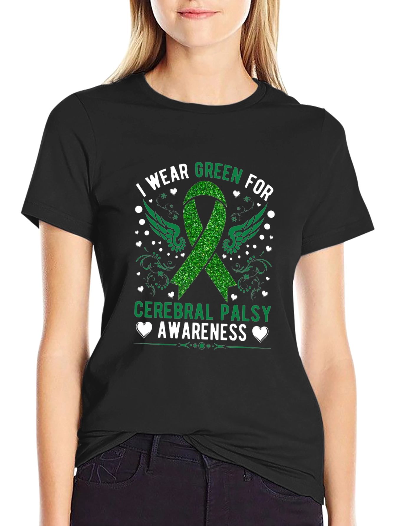 Cerebral Palsy Awareness Green Ribbon T-Shirt
