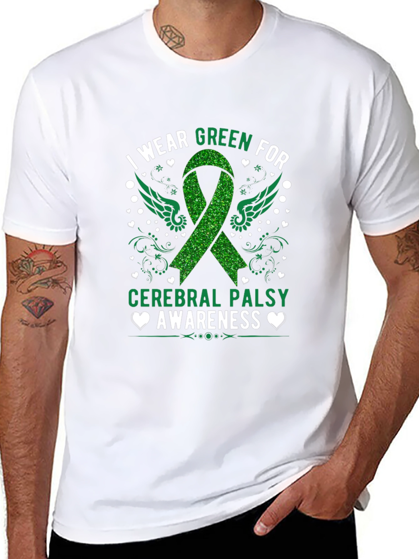 Cerebral Palsy Awareness Green Ribbon T-Shirt