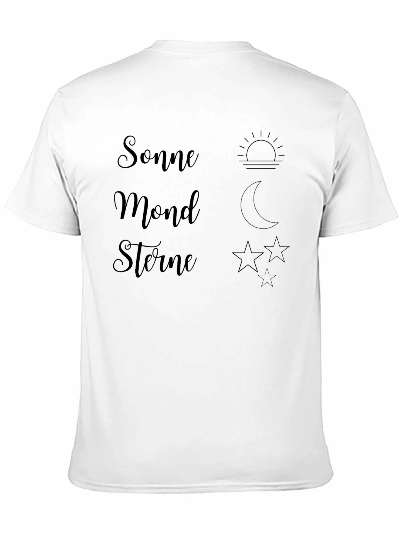 Sonne Mond Sterne Graphic T-Shirt - Black