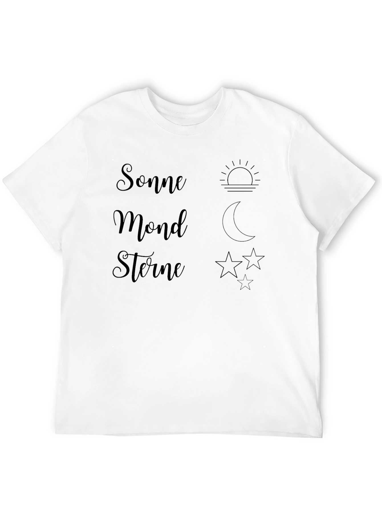 Sonne Mond Sterne Graphic T-Shirt - Black