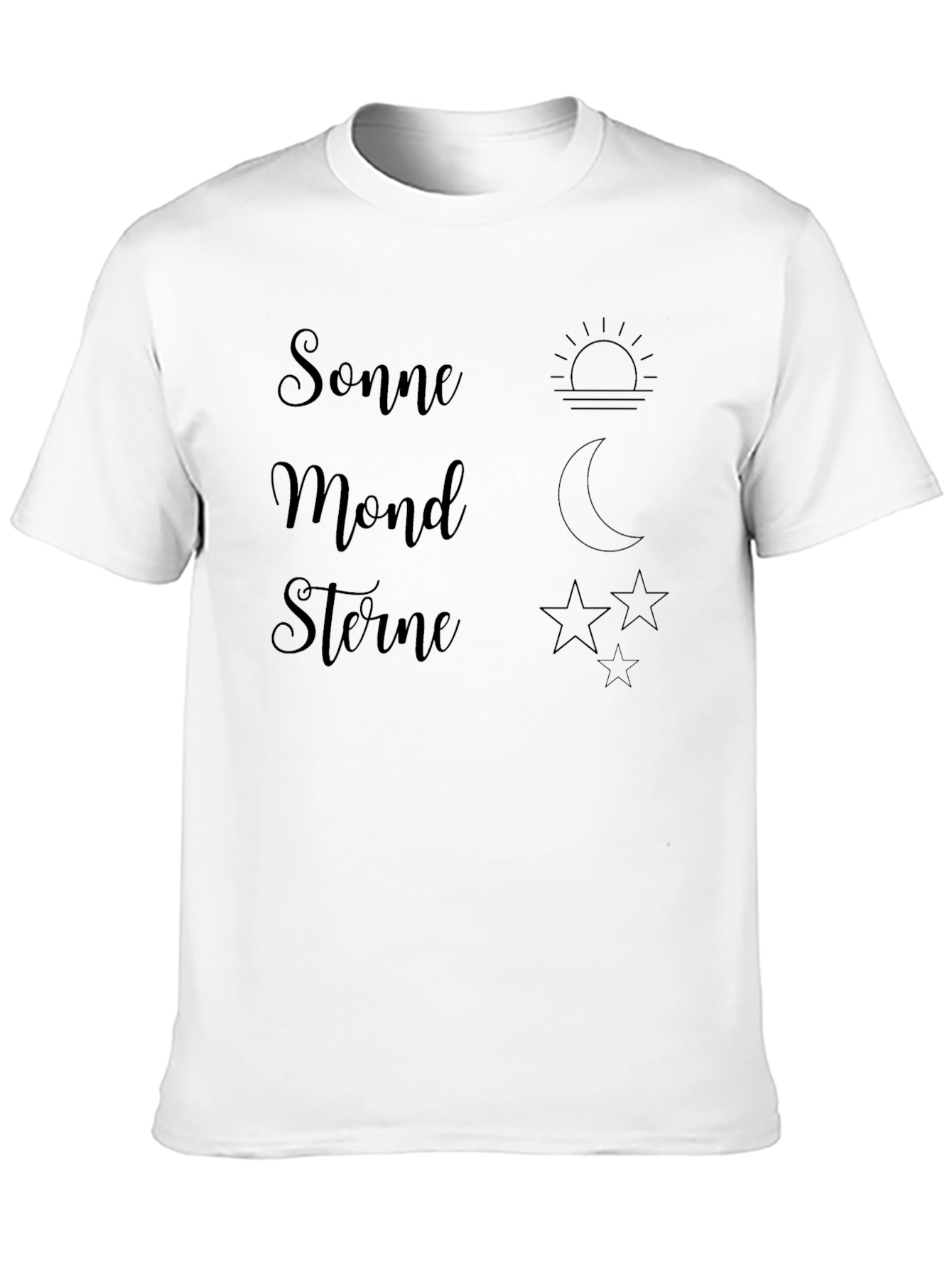 Sonne Mond Sterne Graphic T-Shirt - Black