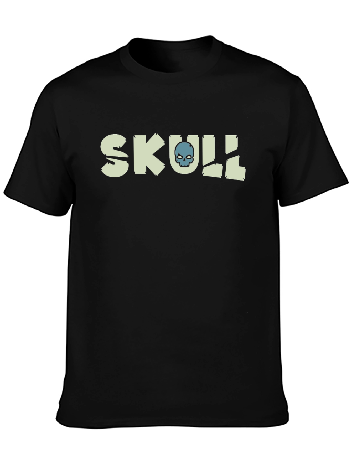 Skull Graphic Tee - Black Cotton Blend T-Shirt