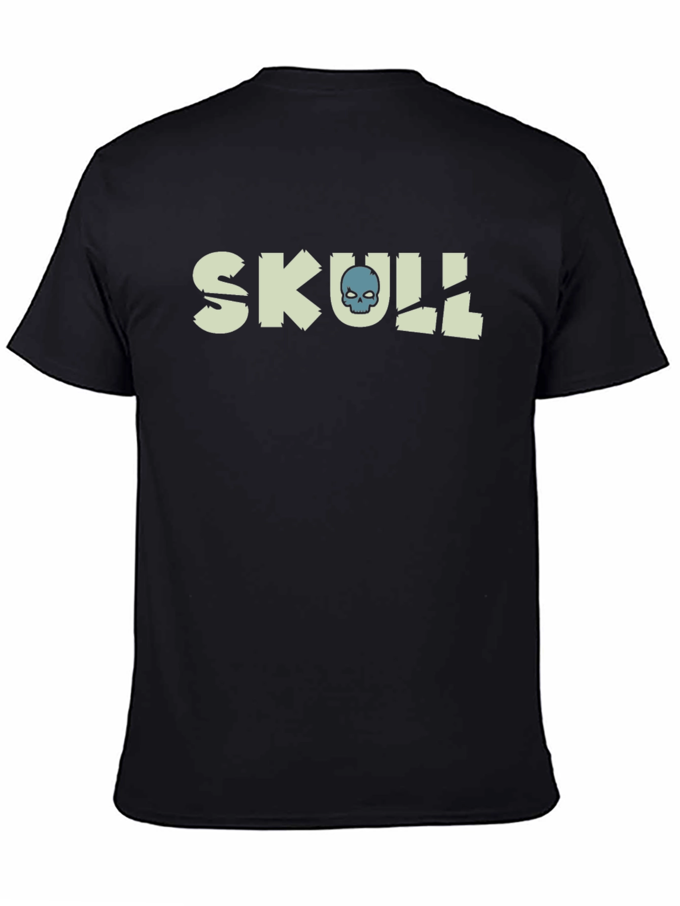 Skull Graphic Tee - Black Cotton Blend T-Shirt