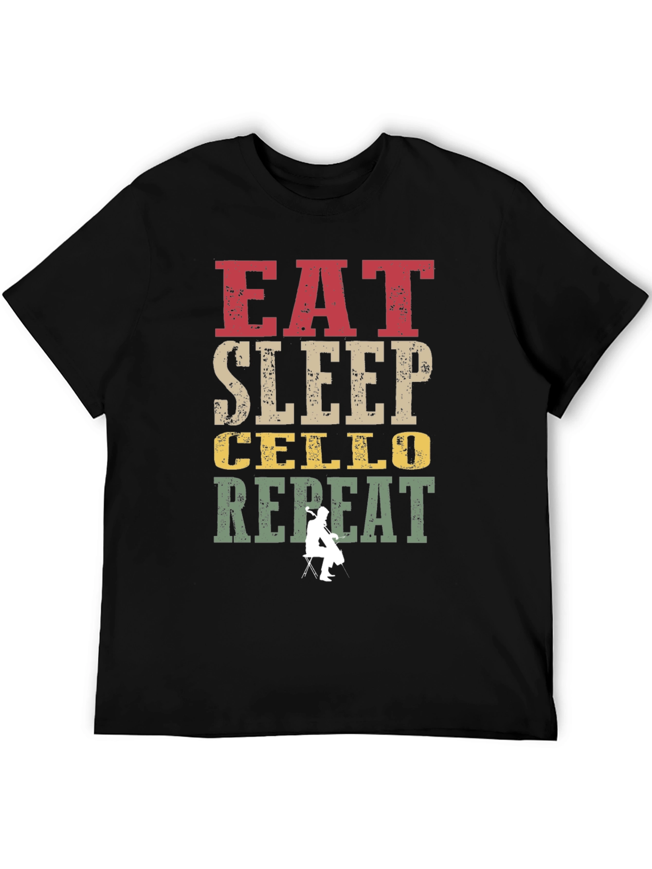 Eat Sleep Cello Repeat Graphic T-Shirt